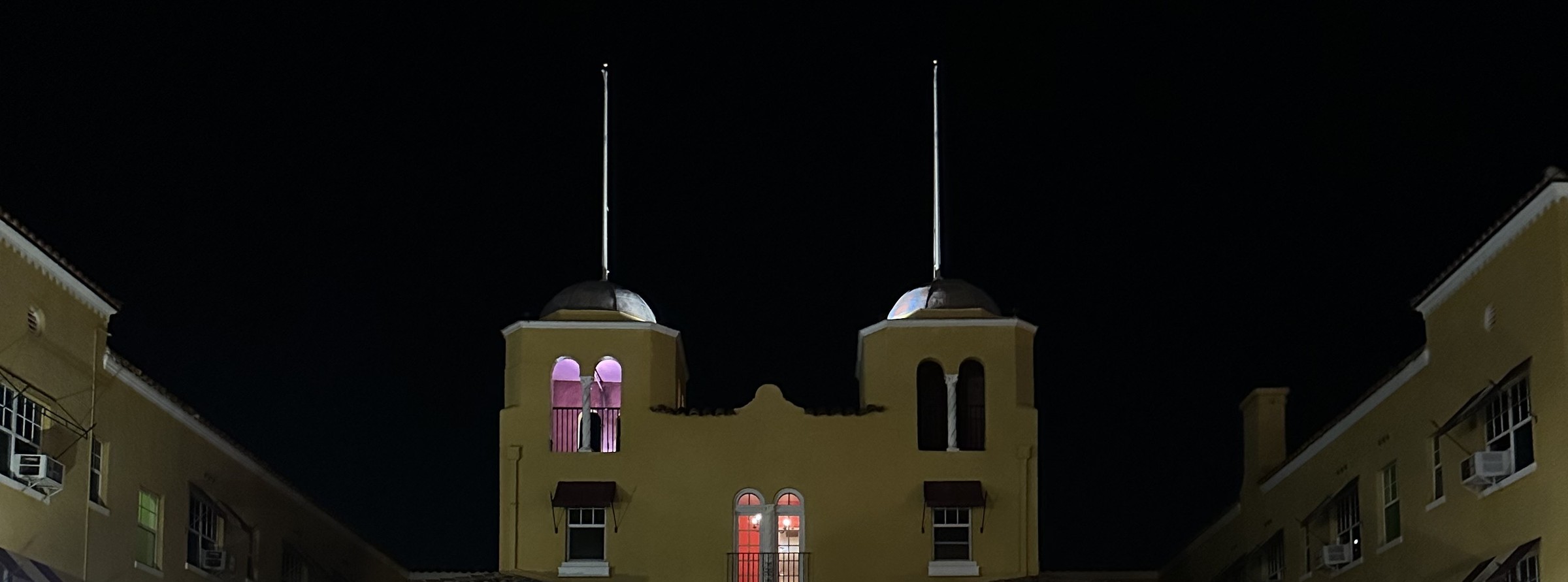 The Colony Hotel on Atlantic Avenue in Delray Beach at night
